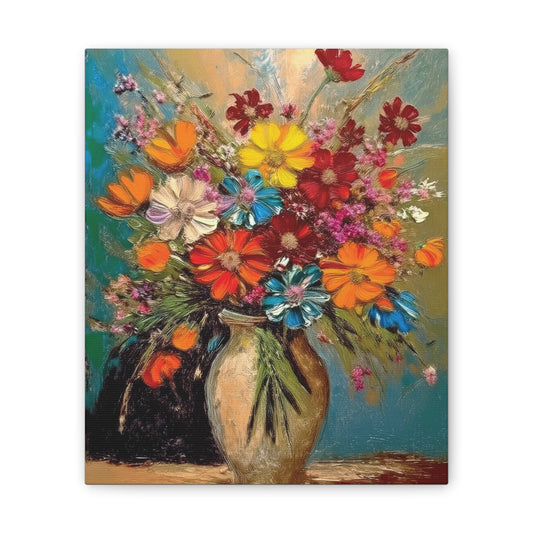 Canvas Wall Art - Colorful Floral Print for Home Decor, Vibrant Nature Artwork, Perfect Gift for Art Lovers, Living Room Accent