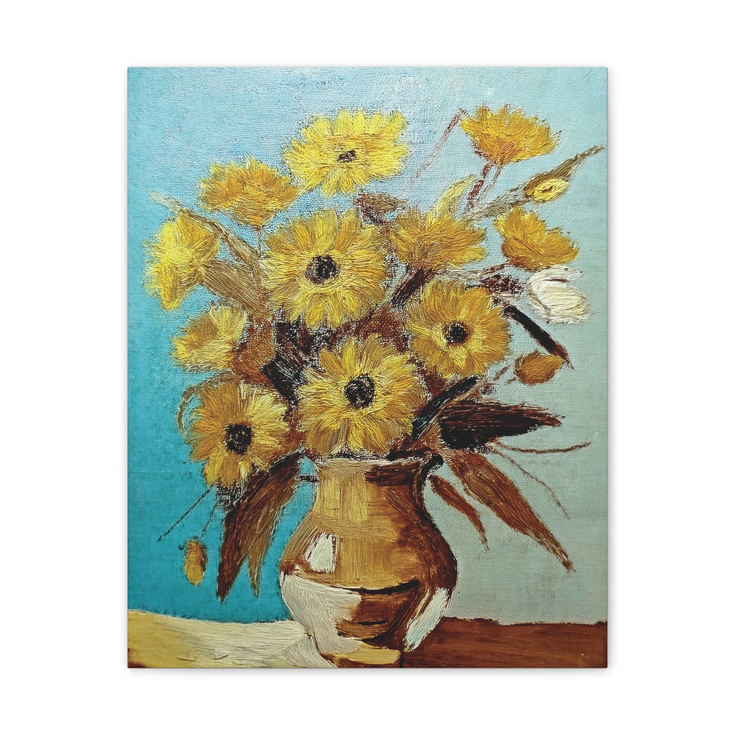 Sunflower Canvas Wall Art, Vibrant Flower Painting, Home Decor, Art for Living Room, Gift for Art Lovers, Floral Artwork