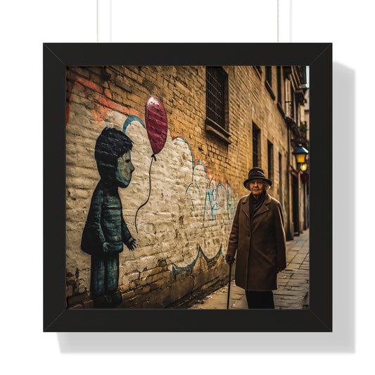 Vertical Poster - Old Lady and the City Retro  Print