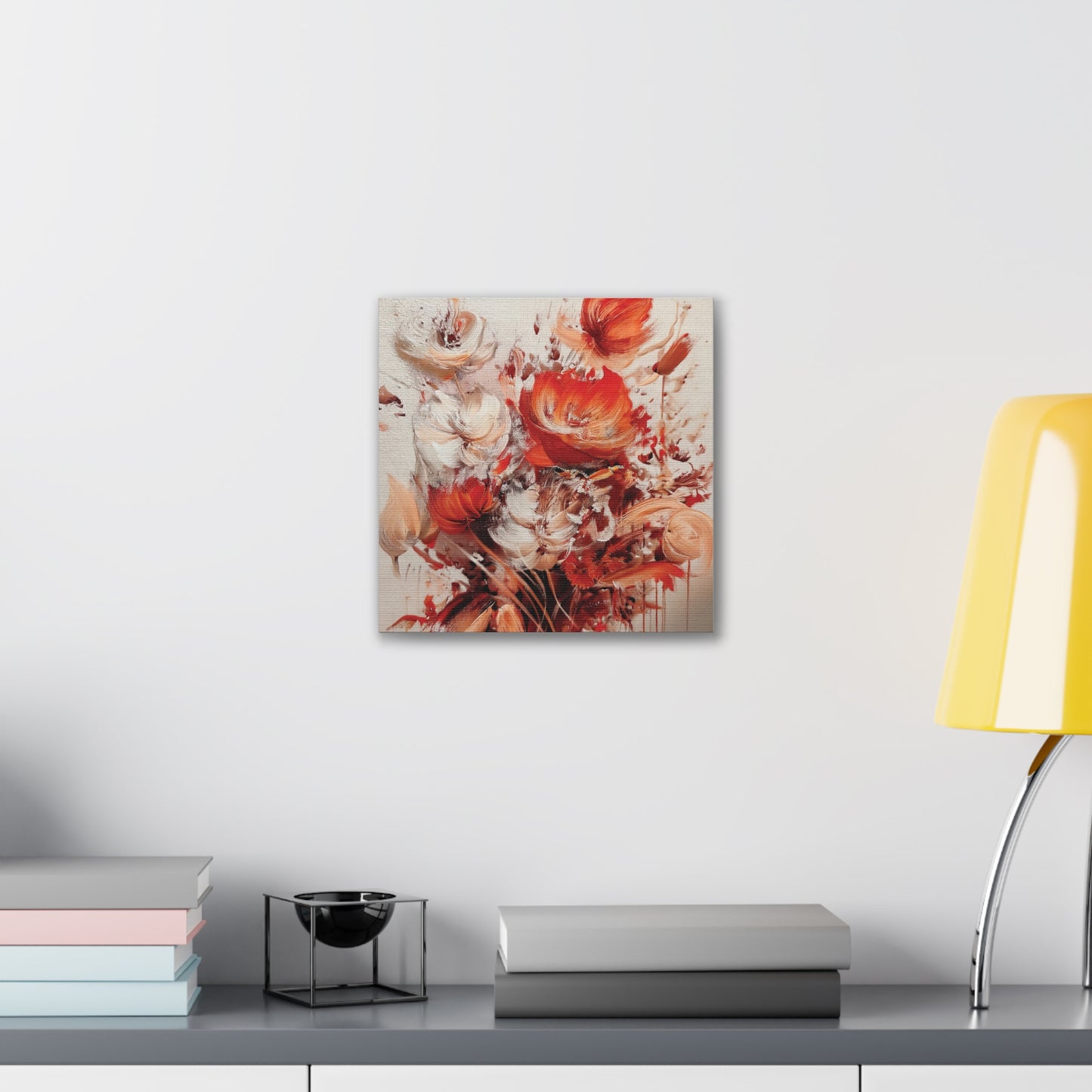 Floral Canvas Wall Art, Vibrant Flower Artwork, Home Decor, Living Room Decor, Gift for Her, Boho Chic Wall Hanging