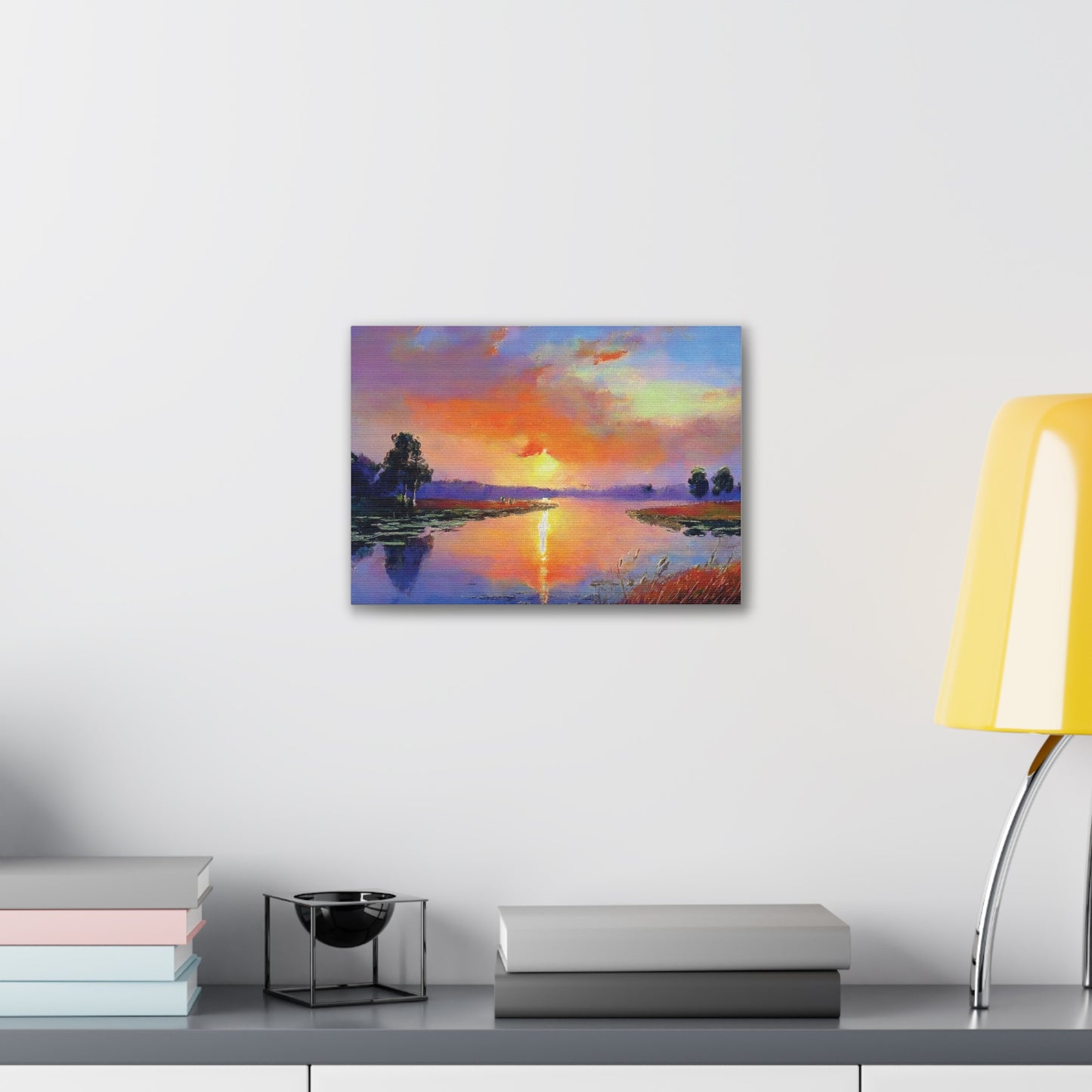 Serene Sunset Canvas Art, Landscape Wall Decor, Nature Lover Gift, Home Wall Art, Tranquil Landscape Painting