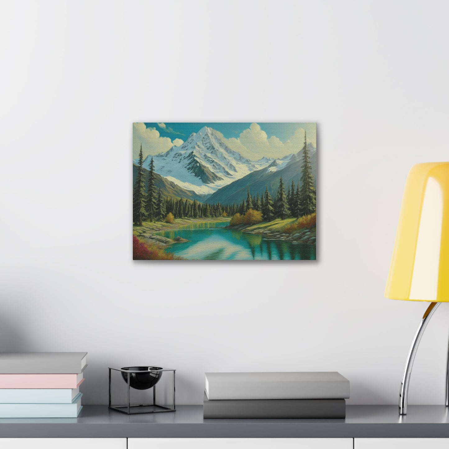 Majestic Mountain Canvas Art Print, Nature Wall Decor, Scenic Landscape Painting, Home Office Wall Art, Gift for Nature Lovers