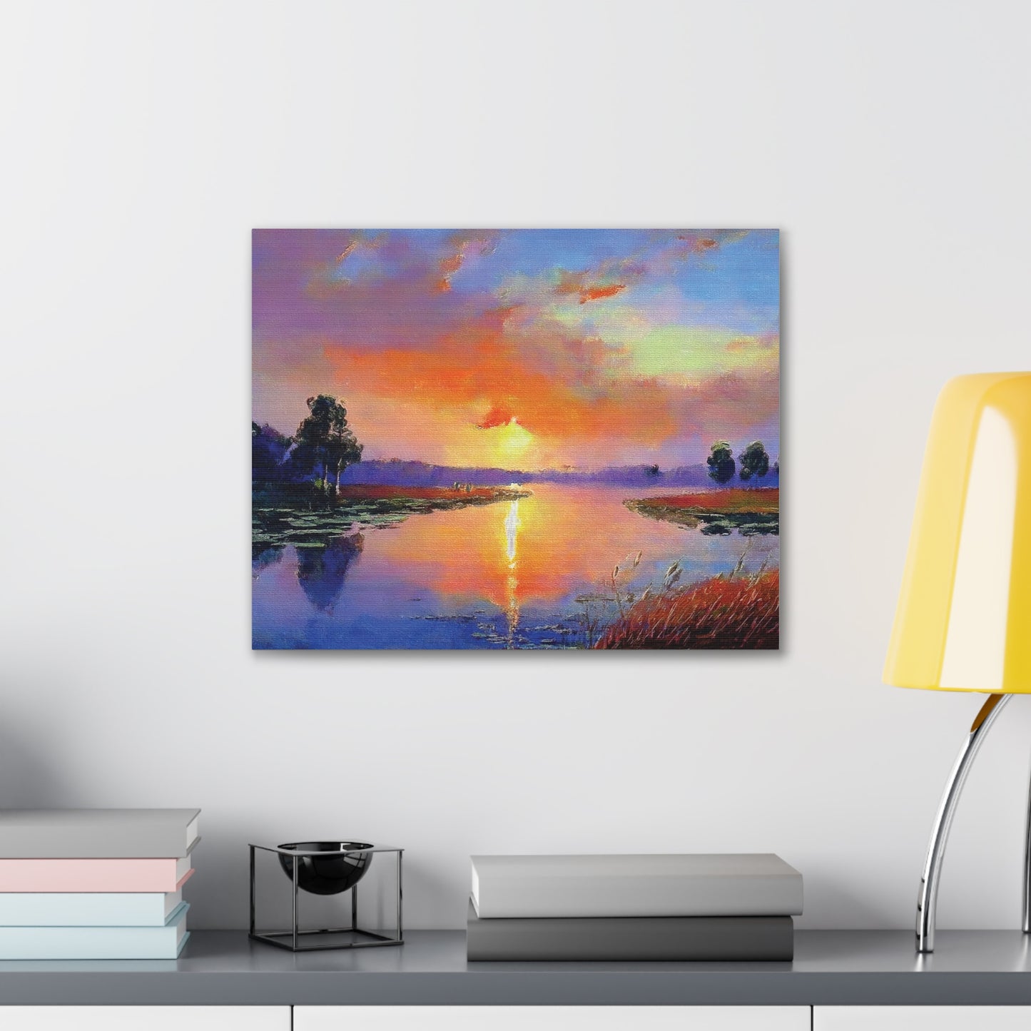 Serene Sunset Canvas Art, Landscape Wall Decor, Nature Lover Gift, Home Wall Art, Tranquil Landscape Painting