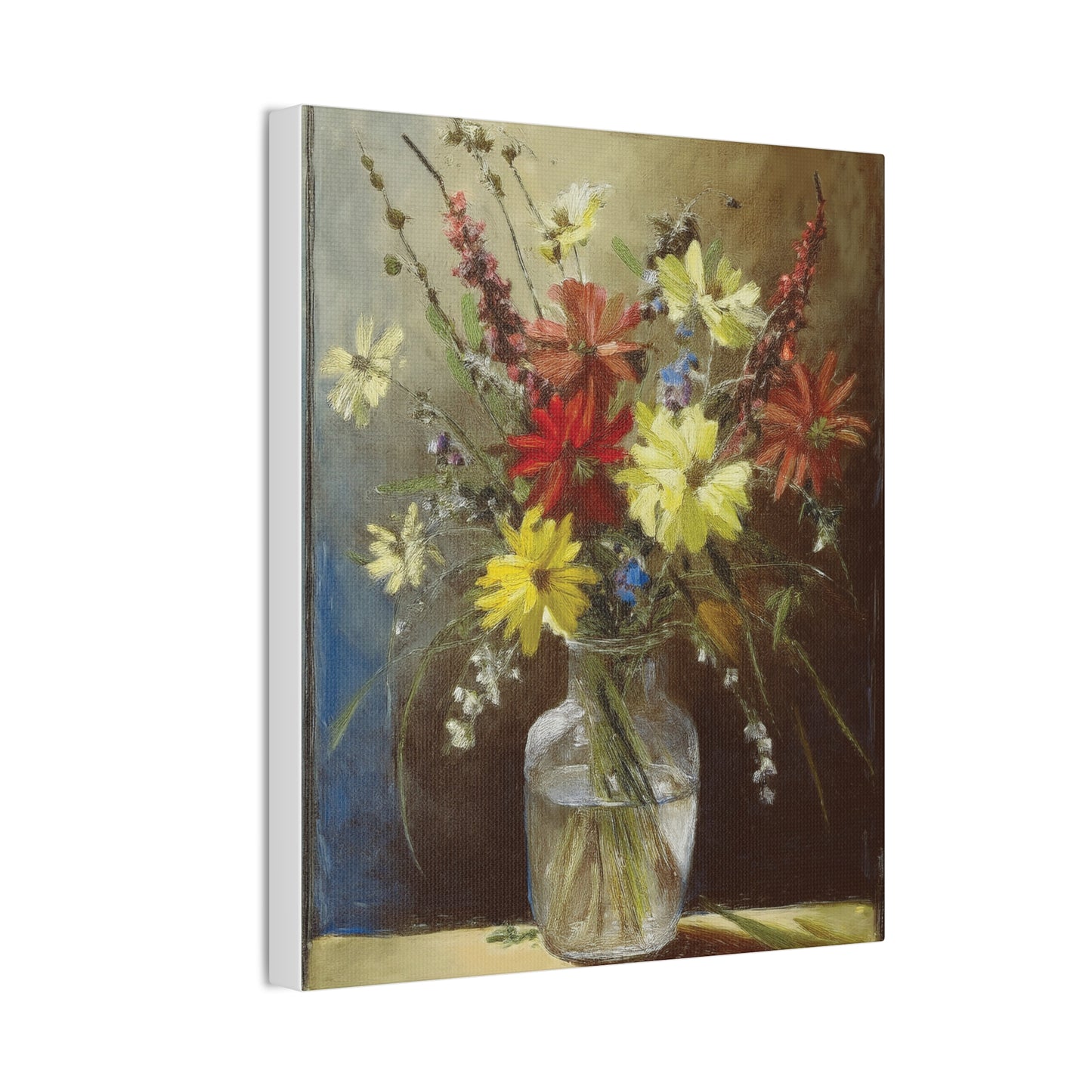 Floral Canvas Art Print, Vibrant Flower Wall Decor, Home Decor, Gift for Garden Lovers, Office Wall Art, Spring Decoration