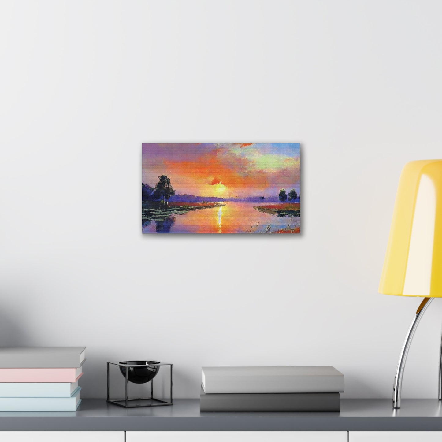 Serene Sunset Canvas Art, Landscape Wall Decor, Nature Lover Gift, Home Wall Art, Tranquil Landscape Painting