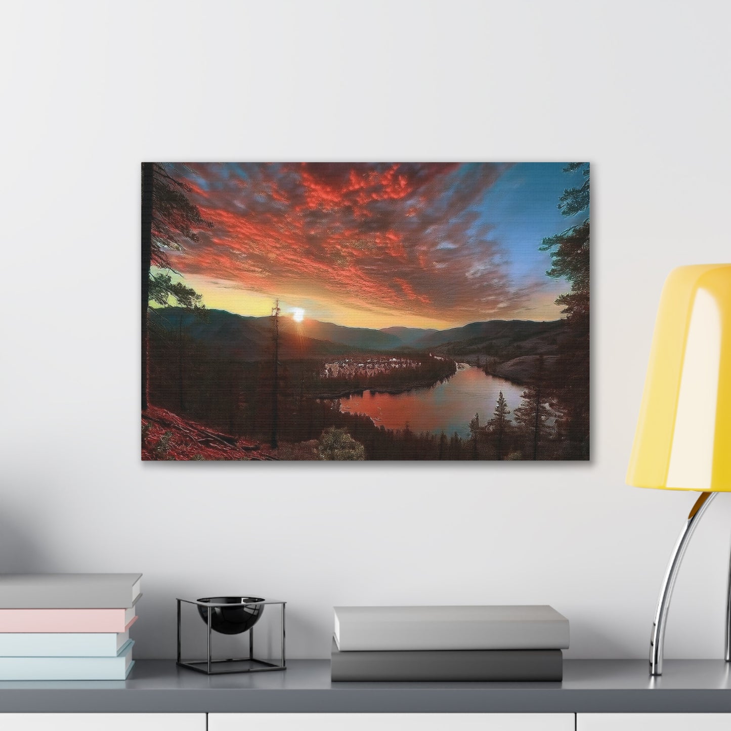 Scenic Canvas Wall Art, Colorful Landscape Print, Nature Decor, Home Wall Hanging, Sunset Photography