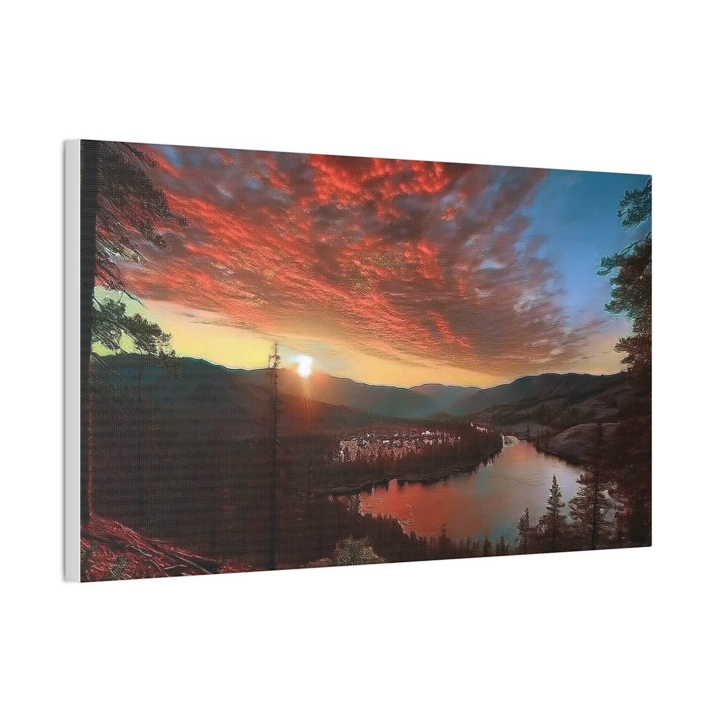 Scenic Canvas Wall Art, Colorful Landscape Print, Nature Decor, Home Wall Hanging, Sunset Photography