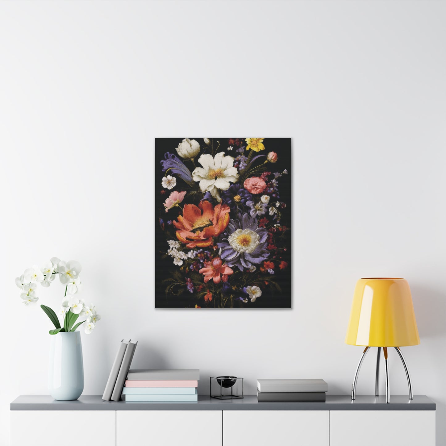 Floral Canvas Art Print, Vibrant Flower Wall Decor, Botanical Artwork, Home Decoration, Gift for Art Lovers