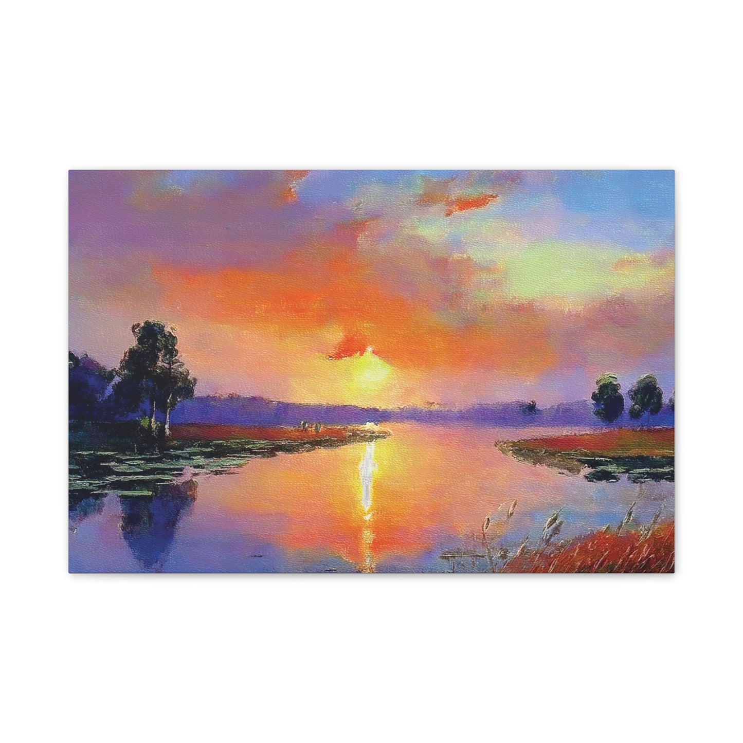 Serene Sunset Canvas Art, Landscape Wall Decor, Nature Lover Gift, Home Wall Art, Tranquil Landscape Painting