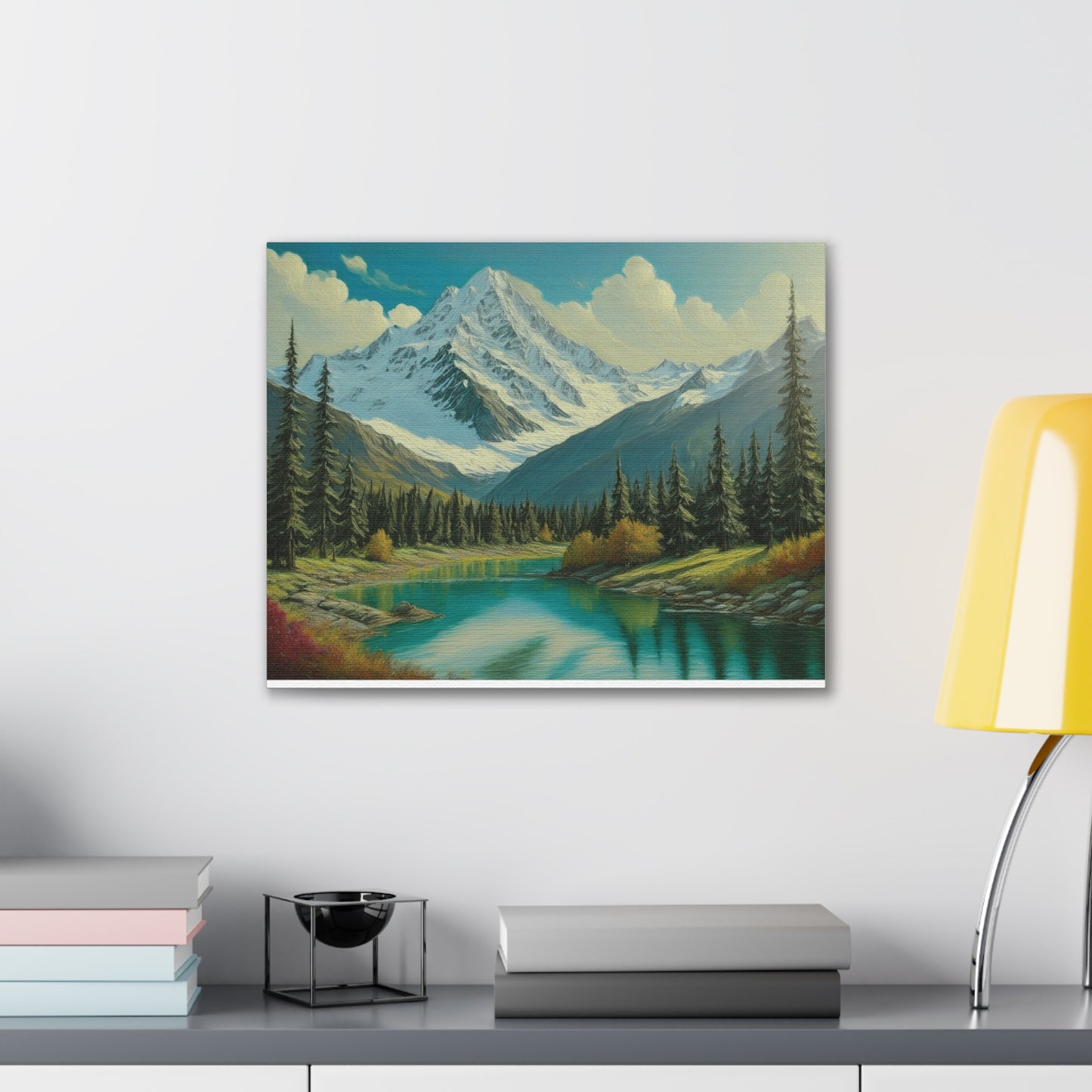 Majestic Mountain Canvas Art Print, Nature Wall Decor, Scenic Landscape Painting, Home Office Wall Art, Gift for Nature Lovers