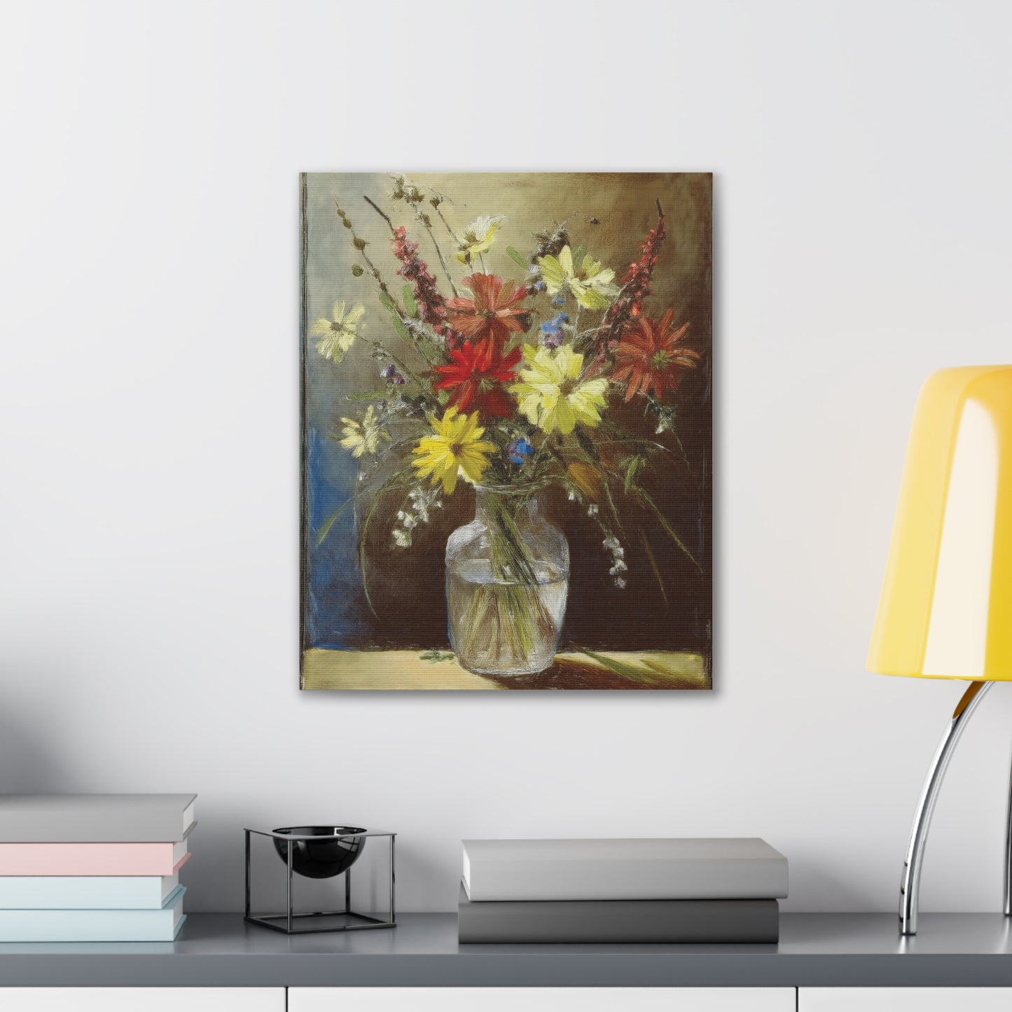Floral Canvas Art Print, Vibrant Flower Wall Decor, Home Decor, Gift for Garden Lovers, Office Wall Art, Spring Decoration