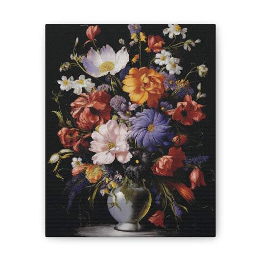 Floral Canvas Art Print, Wall Decor for Home, Vibrant Flower Artwork, Gift for Garden Lovers, Colorful Floral Wall Art, Spring Decoration