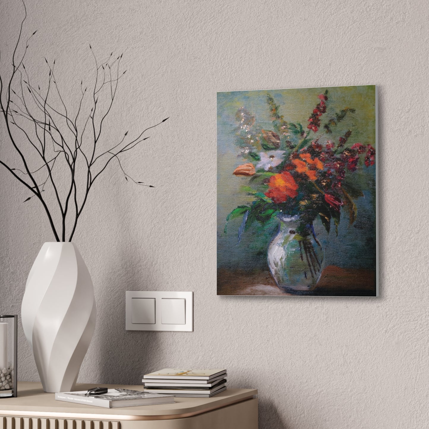 Vibrant Floral Canvas Art Print, Home Decor, Wall Art, Gift for Art Lovers, Modern Decor