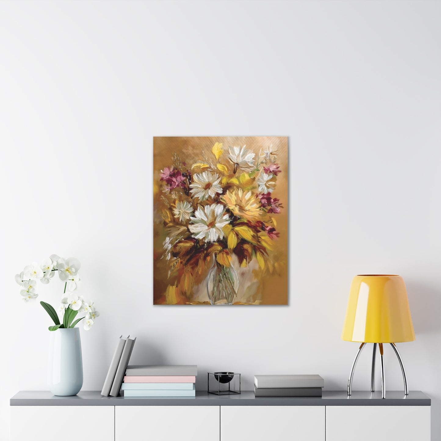 Floral Canvas Art Print, Vivid Flower Painting, Home Decor, Wall Art, Gift for Nature Lovers, Rustic Decor, Mother's Day, Birthday