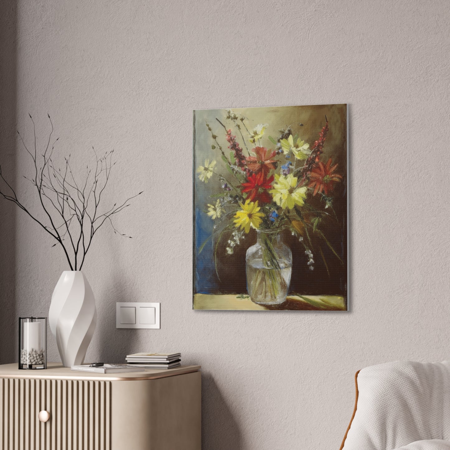 Floral Canvas Art Print, Vibrant Flower Wall Decor, Home Decor, Gift for Garden Lovers, Office Wall Art, Spring Decoration