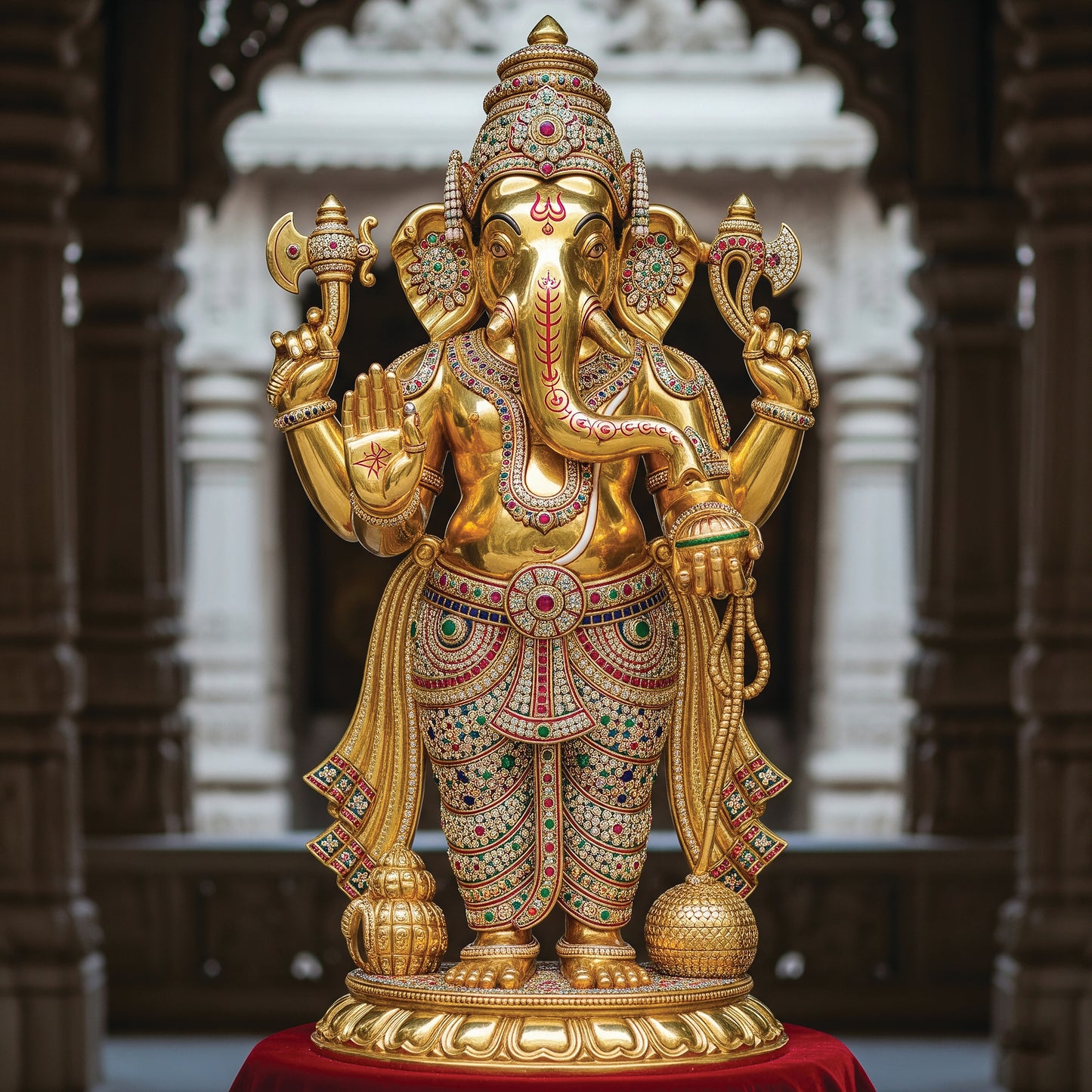 "Auspicious Aura, Lucky Charm — Let Ganapati’s Golden Grace Illuminate Your Space."