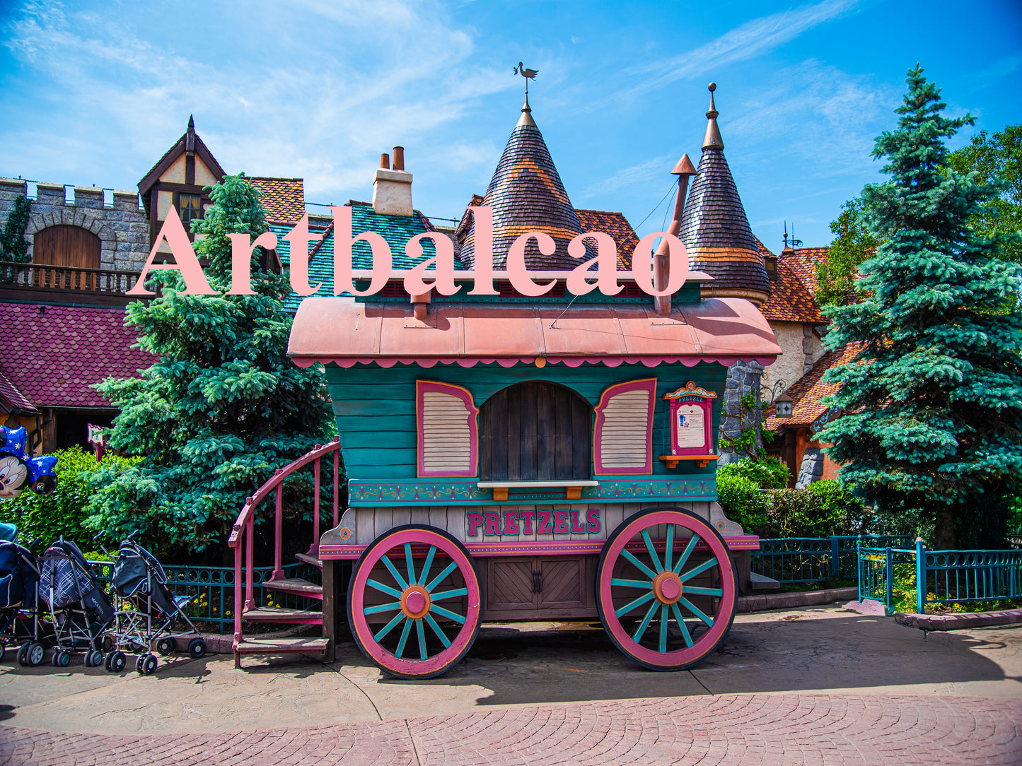 "Whimsical Pretzel Cart"