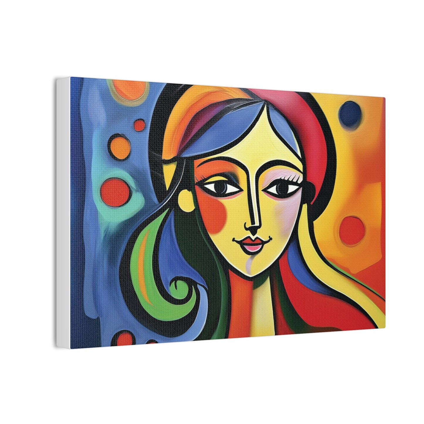 Vibrant Canvas Wall Art, Colorful Abstract Portrait, Modern Home Decor, Unique Gift for Art Lovers, Gallery Wall
