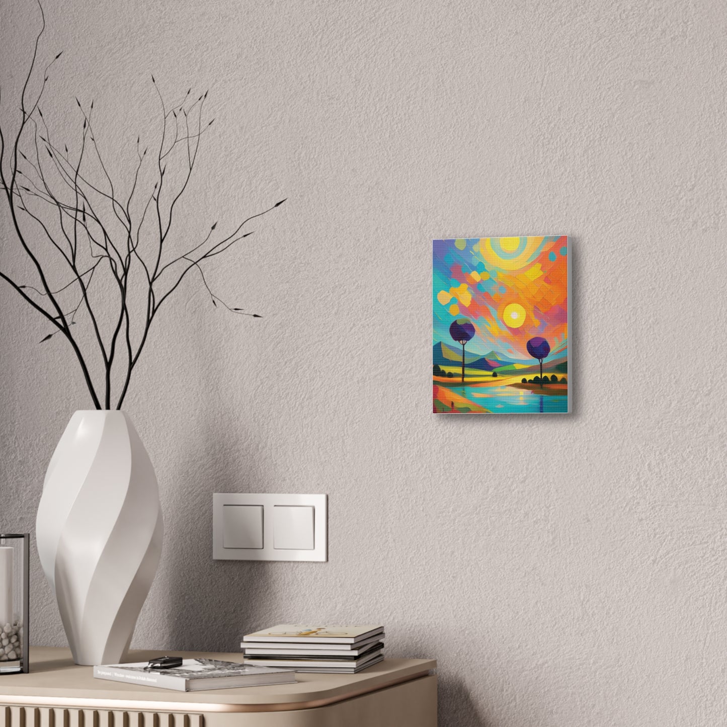 Vibrant Canvas Art Print, Colorful Wall Decor, Abstract Landscape Artwork, Home Decor, Gift for Art Lovers