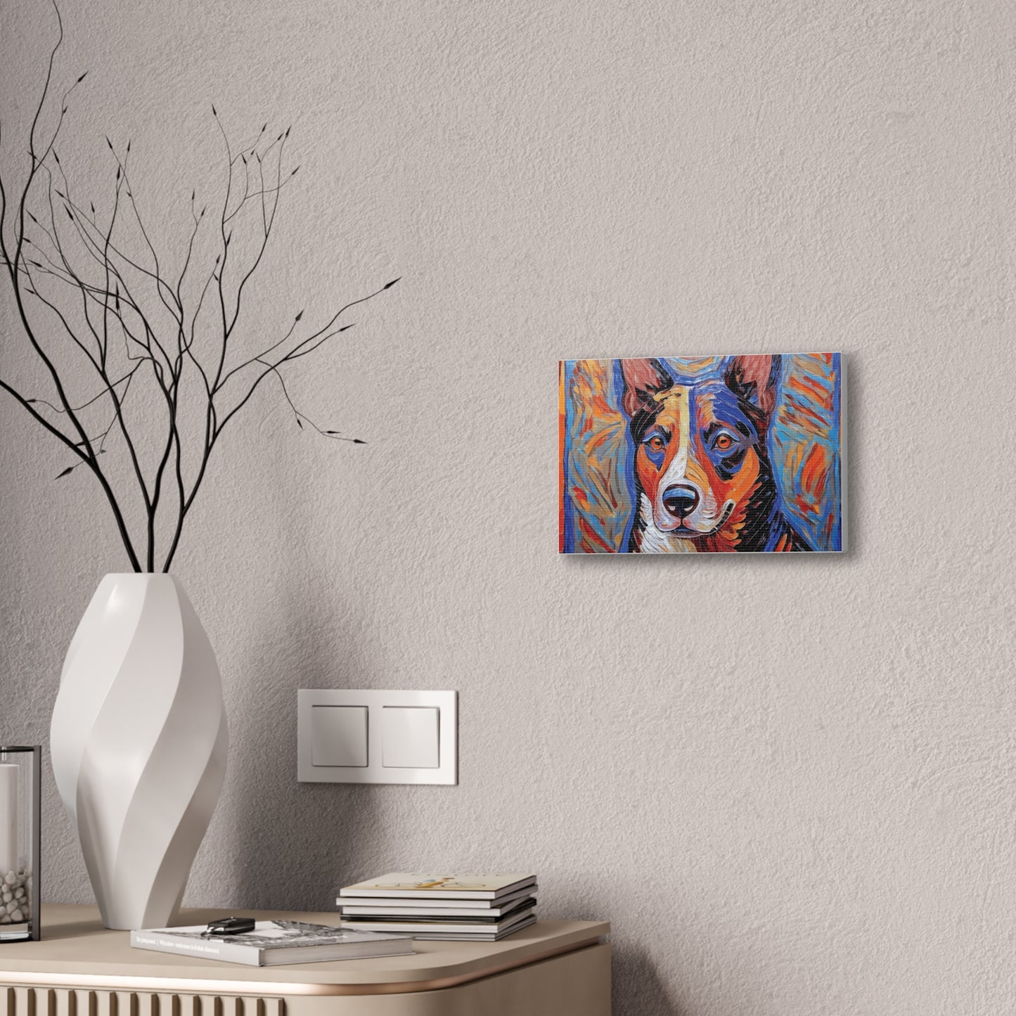Vibrant Dog Canvas Print, Pet Lover Gift, Colorful Wall Art, Home Decor for Dog Owners, Animal Lover Decor, Unique Gift Idea