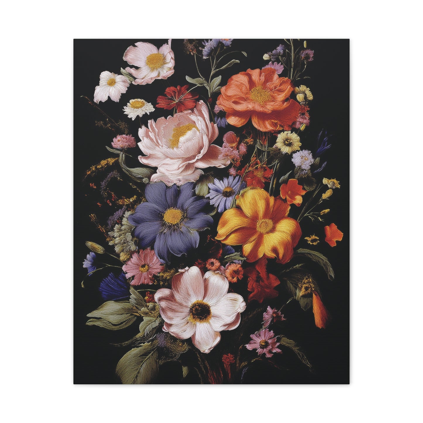 Floral Wall Art Canvas, Botanical Artwork, Home Decor, Gift for Her, Abstract Flower Print, Colorful Flower Canvas