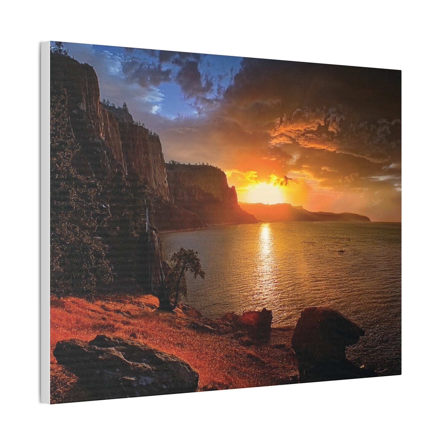 Sunset Canvas Print, Nature Wall Art, Scenic Home Décor, Gift for Nature Lovers, Coastal Landscape Decoration