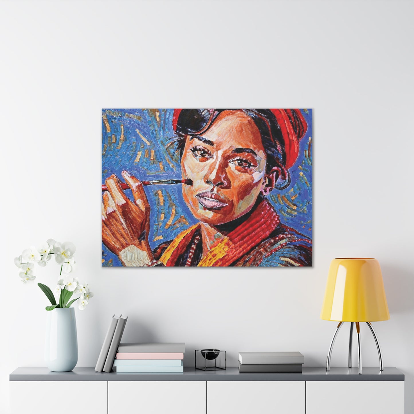 Artistic Canvas Print, Colorful Portrait, Home Decor, Gift for Art Lovers, Wall Art, Unique Artwork