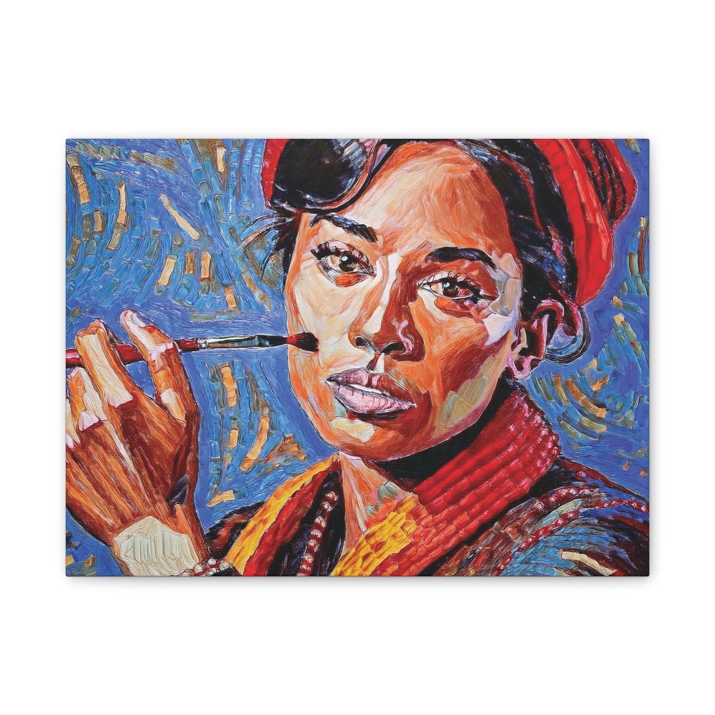 Artistic Canvas Print, Colorful Portrait, Home Decor, Gift for Art Lovers, Wall Art, Unique Artwork