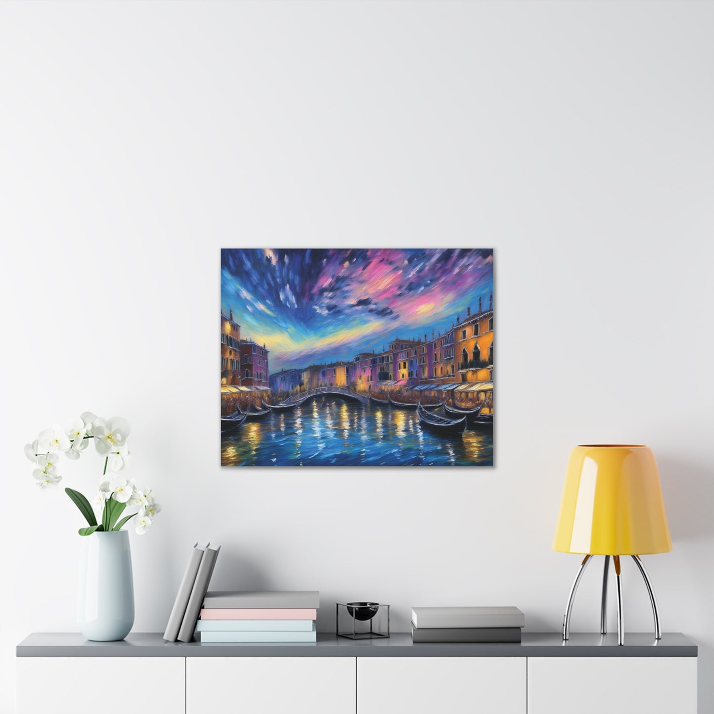 Canvas Wall Art, Serene Venice Scene, Home Decor, Art Gift for Her, Office Wall Decoration, Colorful Landscape Print