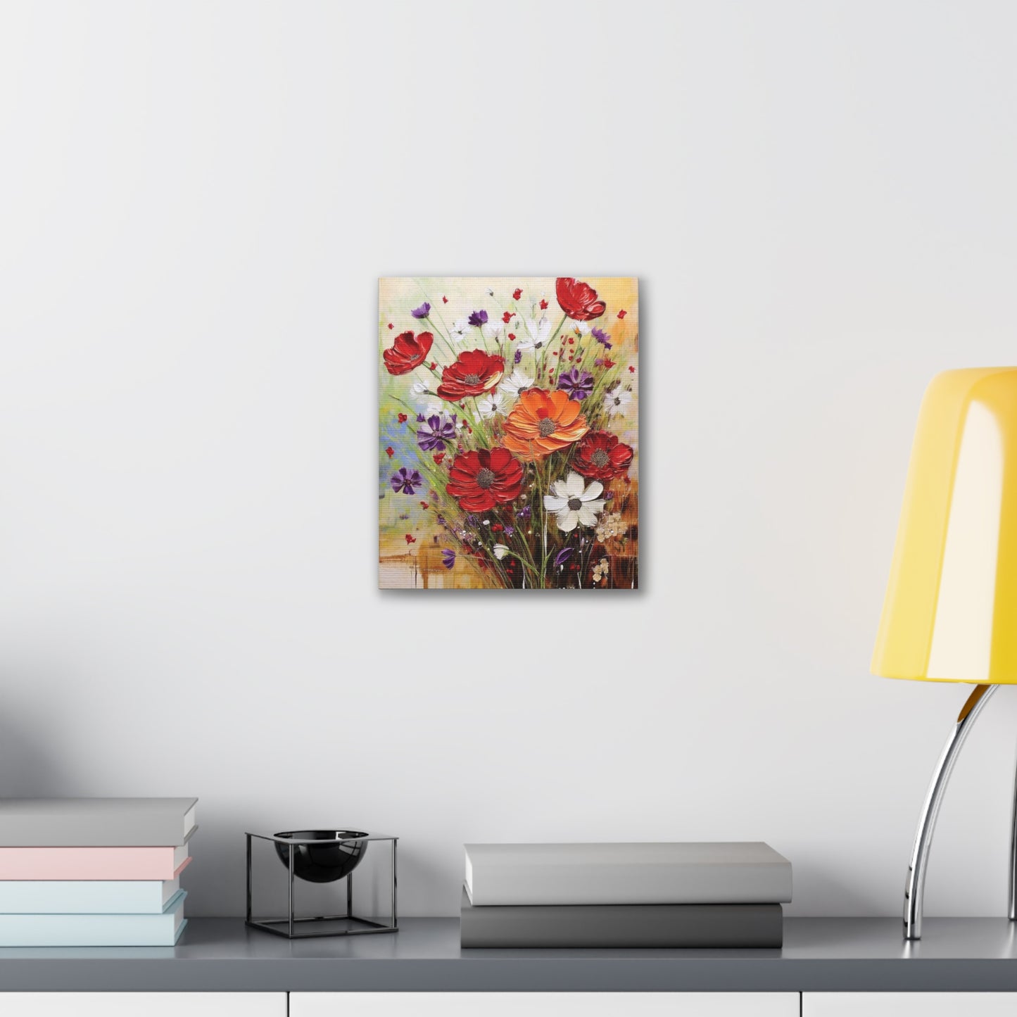 Floral Canvas Art Print, Colorful Flower Wall Decor, Home Decor, Gift for Her, Botanical Wall Art, Mothers Day Decoration