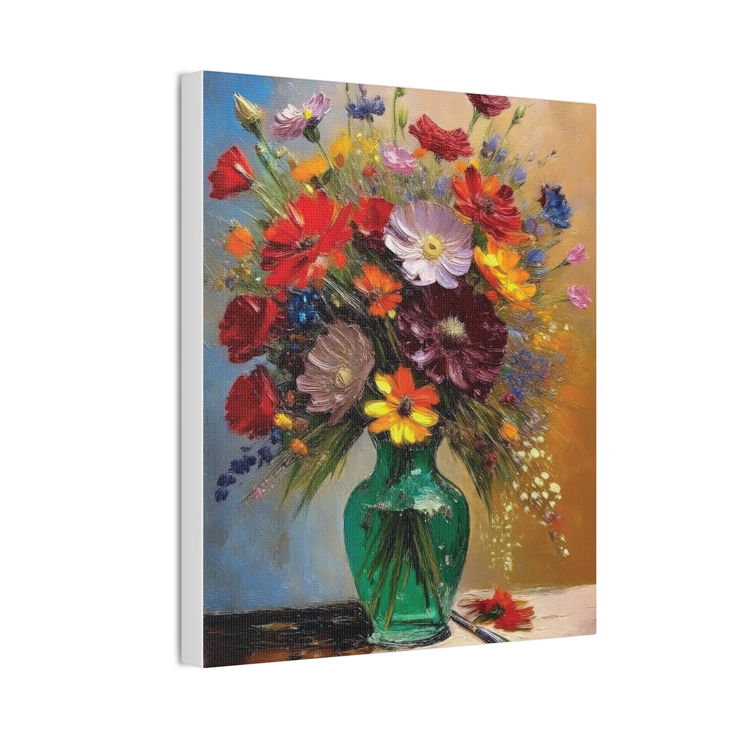 Floral Canvas Art Print, Colorful Flower Wall Decor, Home Interior Design, Gift for Art Lovers, Spring Decor