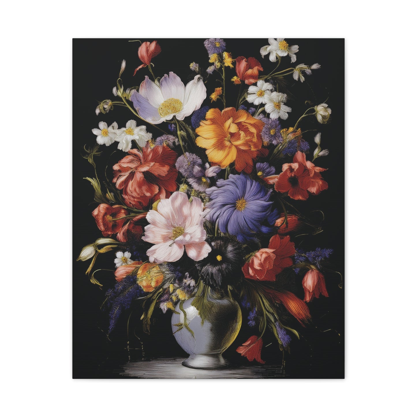 Floral Canvas Art Print, Wall Decor for Home, Vibrant Flower Artwork, Gift for Garden Lovers, Colorful Floral Wall Art, Spring Decoration