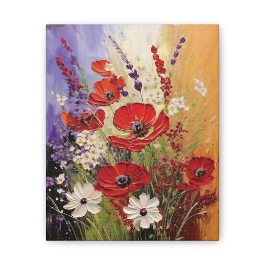 Vibrant Flower Canvas Wall Art | Colorful Floral Home Decor, Gift for Home, Nature Lover Wall Decor, Spring Decor, Anniversary Gift
