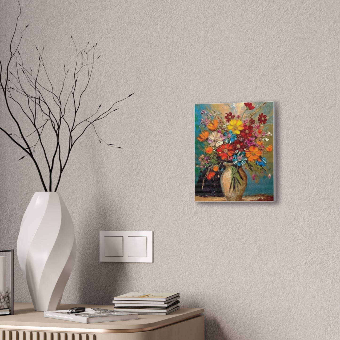 Canvas Wall Art - Colorful Floral Print for Home Decor, Vibrant Nature Artwork, Perfect Gift for Art Lovers, Living Room Accent