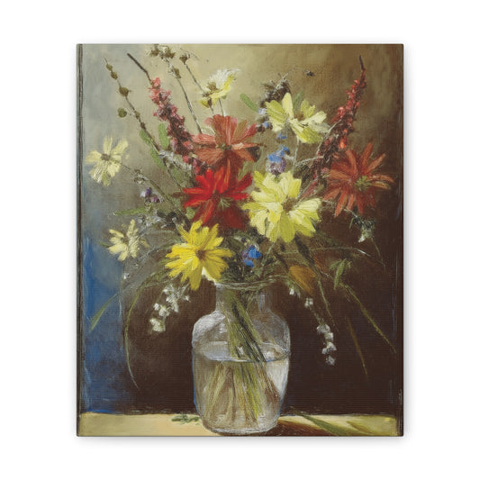 Floral Canvas Art Print, Vibrant Flower Wall Decor, Home Decor, Gift for Garden Lovers, Office Wall Art, Spring Decoration