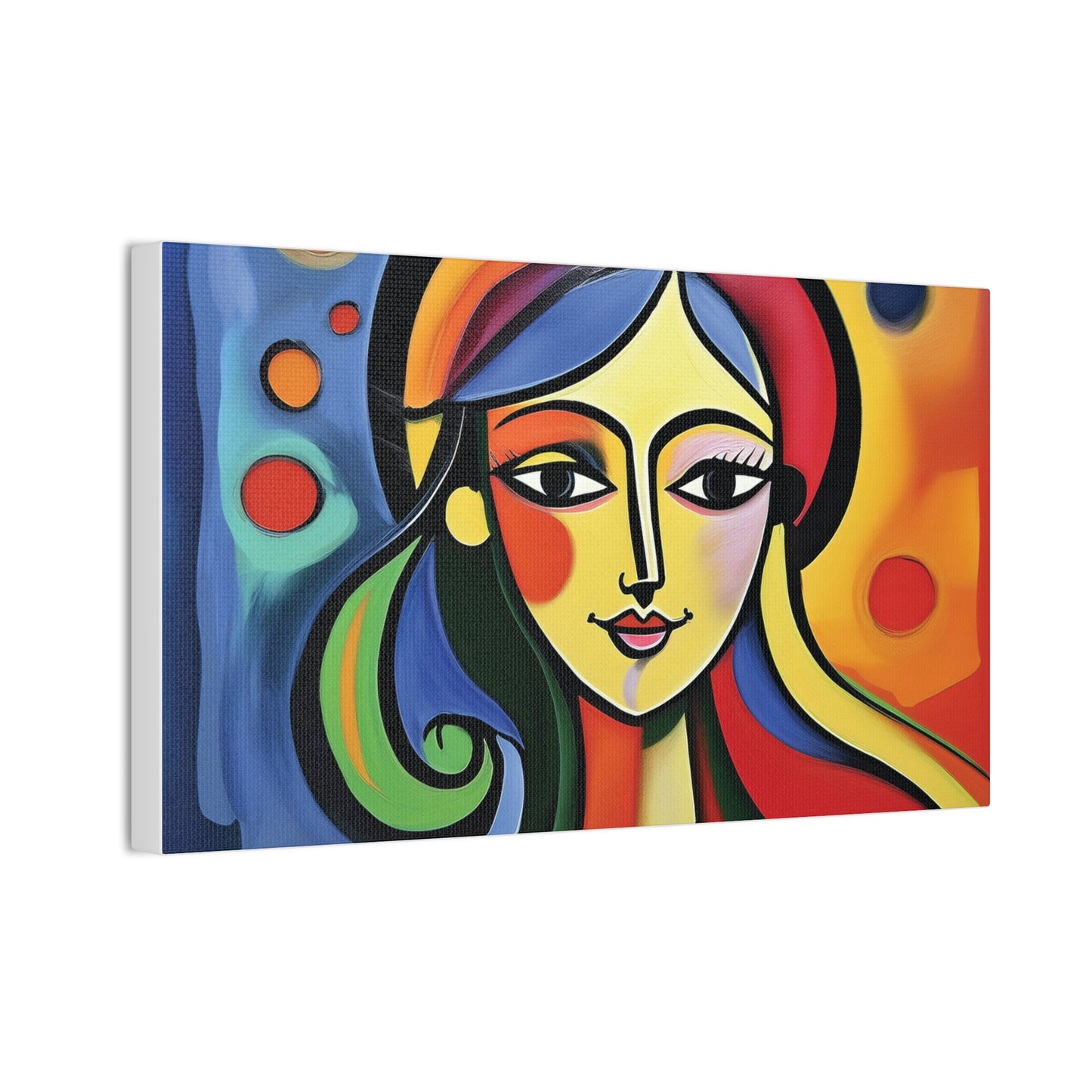 Vibrant Canvas Wall Art, Colorful Abstract Portrait, Modern Home Decor, Unique Gift for Art Lovers, Gallery Wall