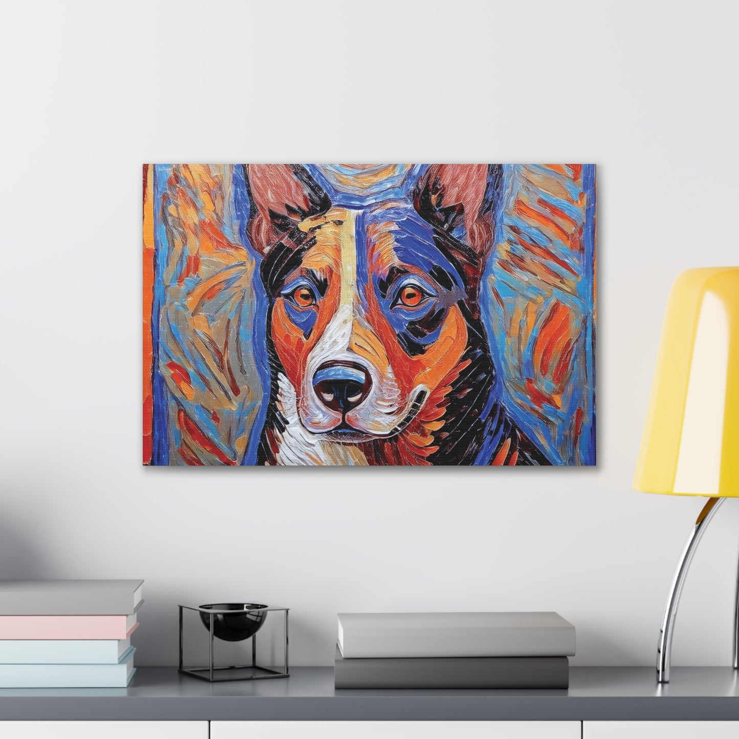 Vibrant Dog Canvas Print, Pet Lover Gift, Colorful Wall Art, Home Decor for Dog Owners, Animal Lover Decor, Unique Gift Idea