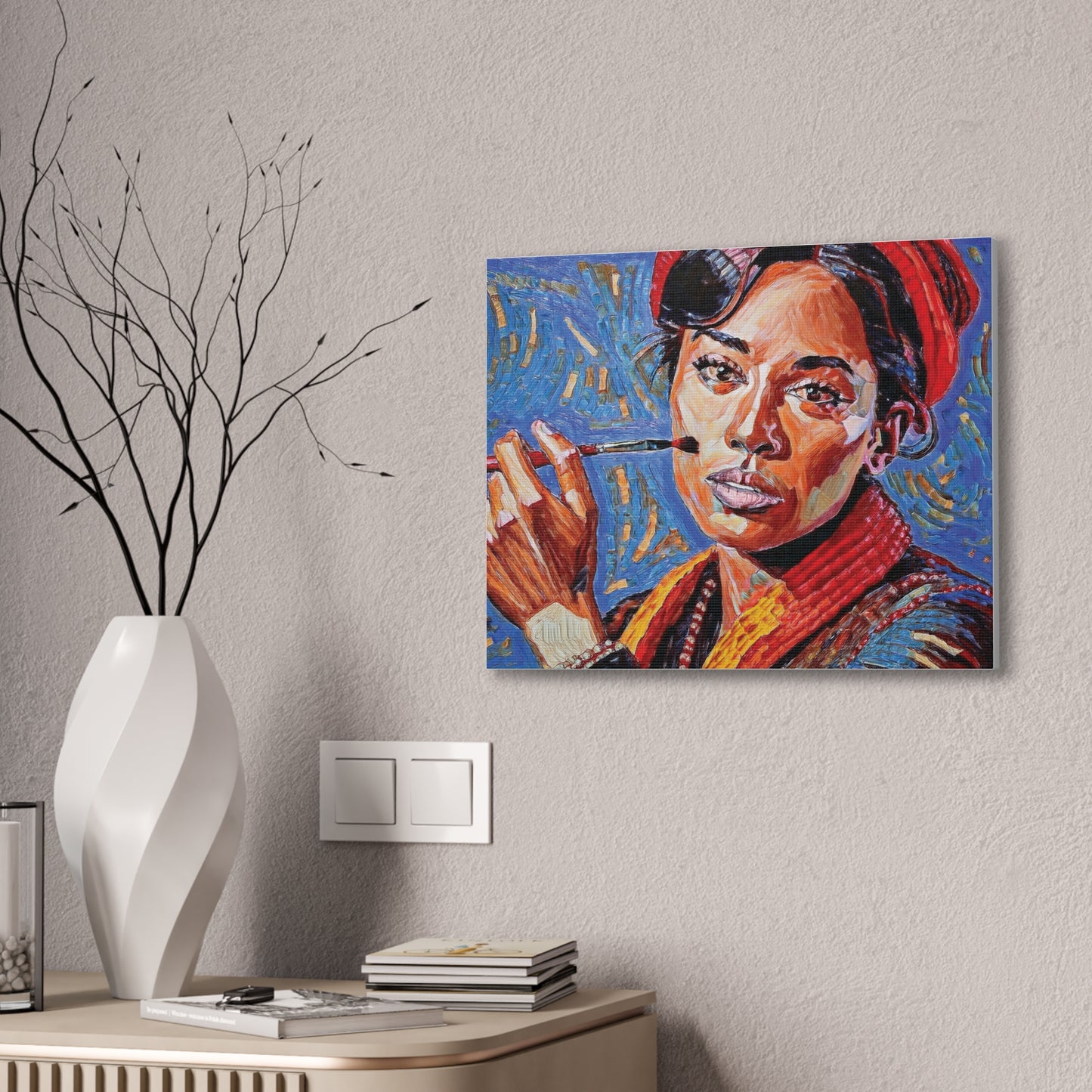 Artistic Canvas Print, Colorful Portrait, Home Decor, Gift for Art Lovers, Wall Art, Unique Artwork