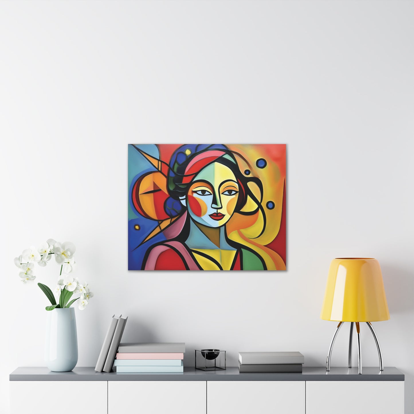 Bold Portrait, Vibrant Abstract Art Canvas Print, Colorful Wall Decor, Unique Gift, Home Aesthetic, Modern Art, Artistic Wall Hanging