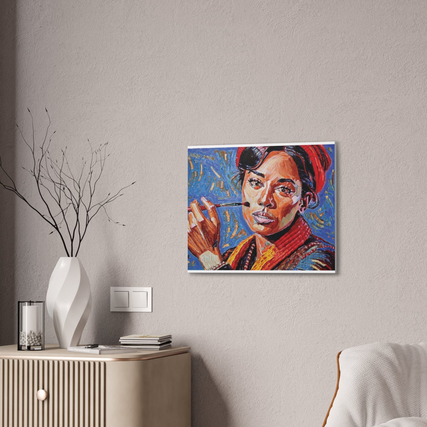 Artistic Canvas Print, Colorful Portrait, Home Decor, Gift for Art Lovers, Wall Art, Unique Artwork