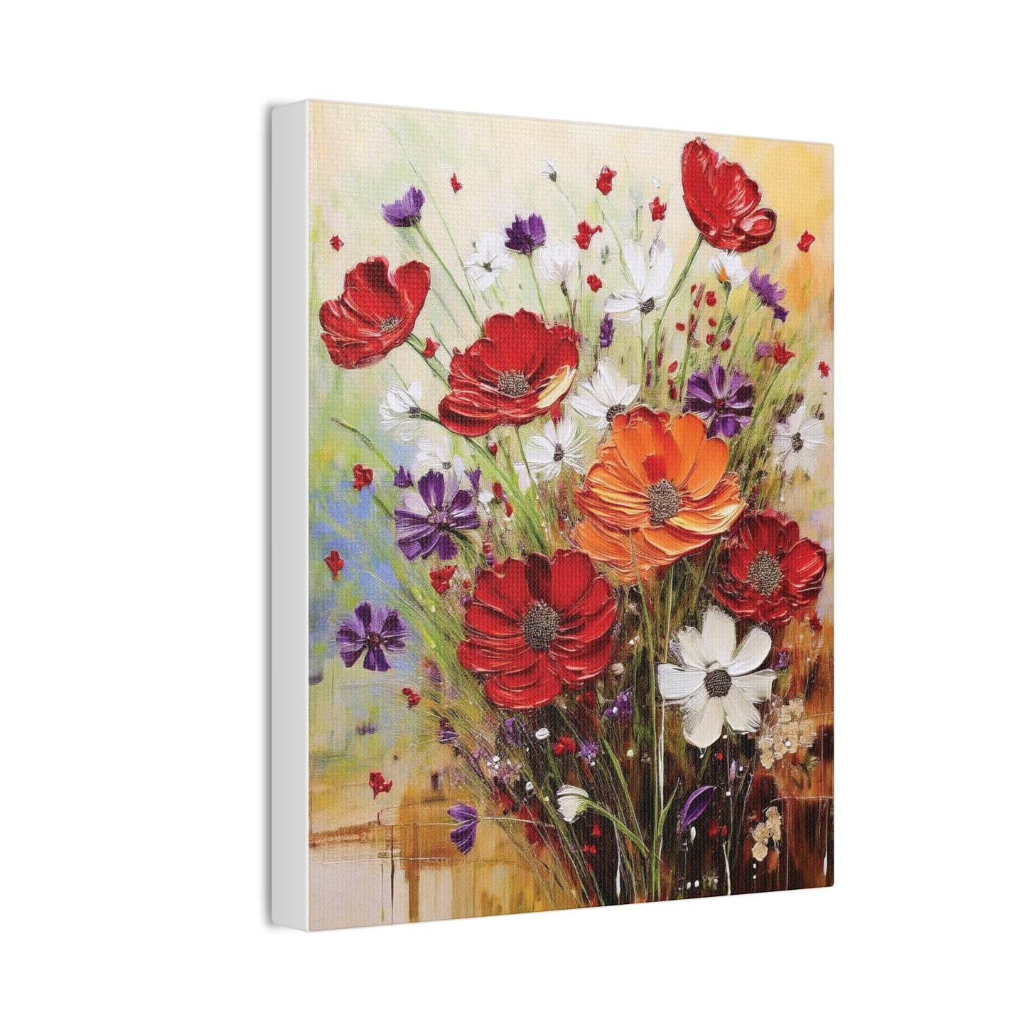 Floral Canvas Art Print, Colorful Flower Wall Decor, Home Decor, Gift for Her, Botanical Wall Art, Mothers Day Decoration