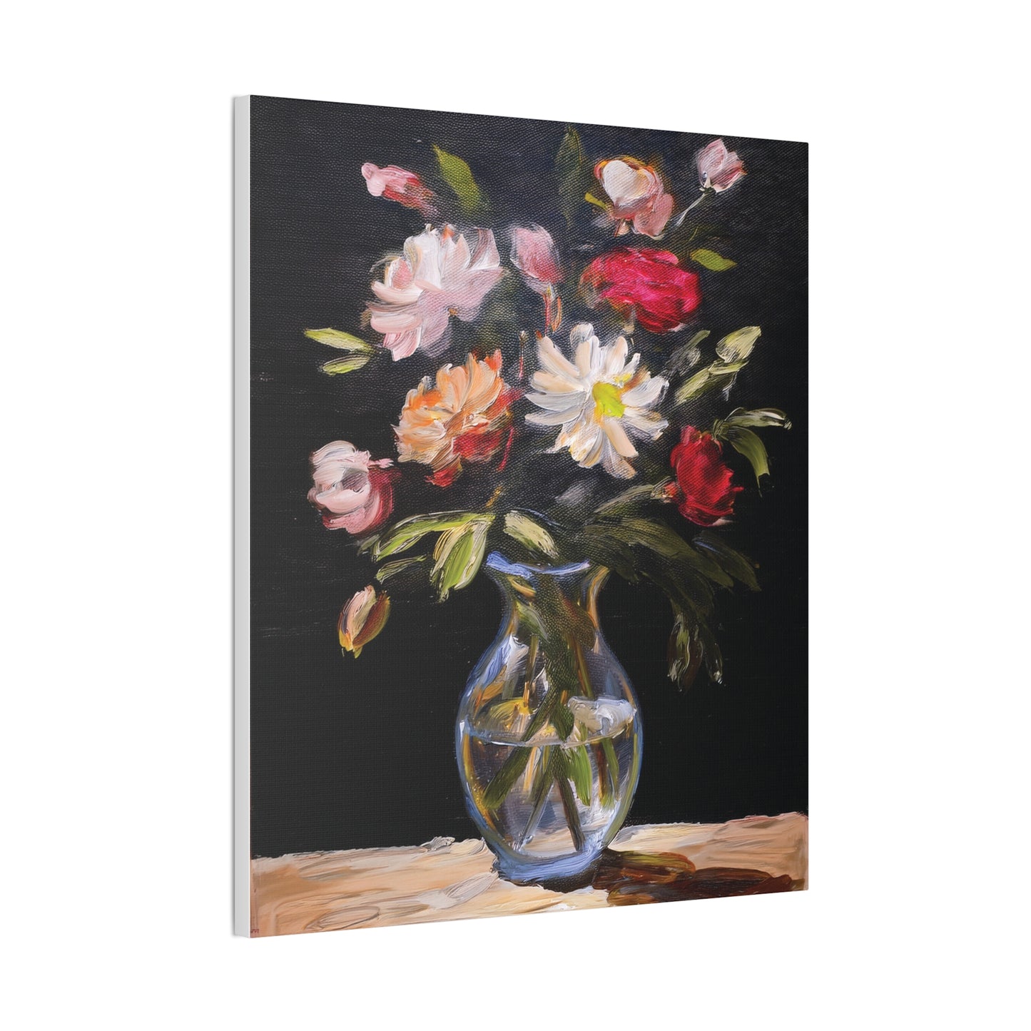 Floral Canvas Wall Art, Elegant Home Decor, Vintage Style Painting, Gift for Her, Living Room Decoration, Anniversary Gift