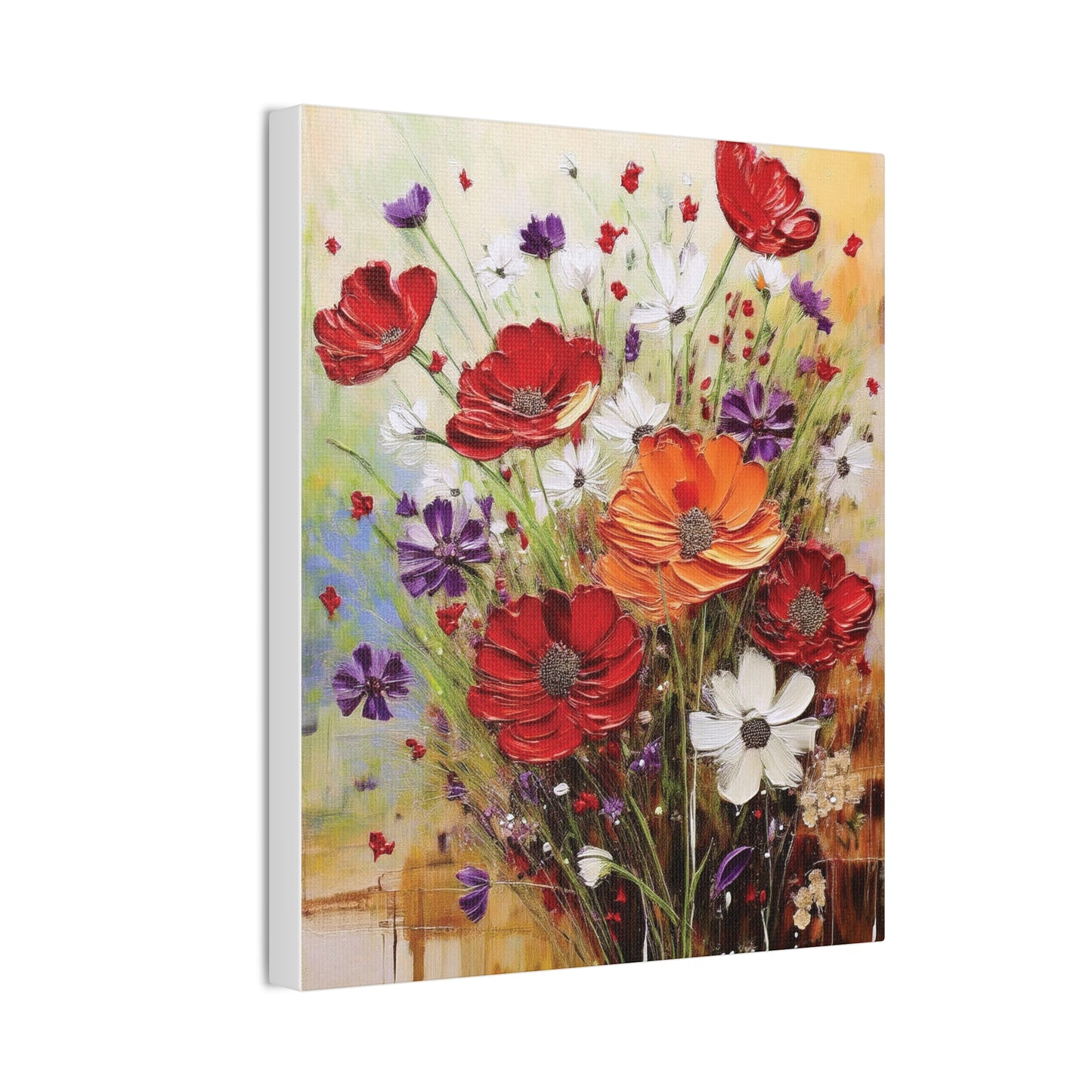 Floral Canvas Art Print, Colorful Flower Wall Decor, Home Decor, Gift for Her, Botanical Wall Art, Mothers Day Decoration