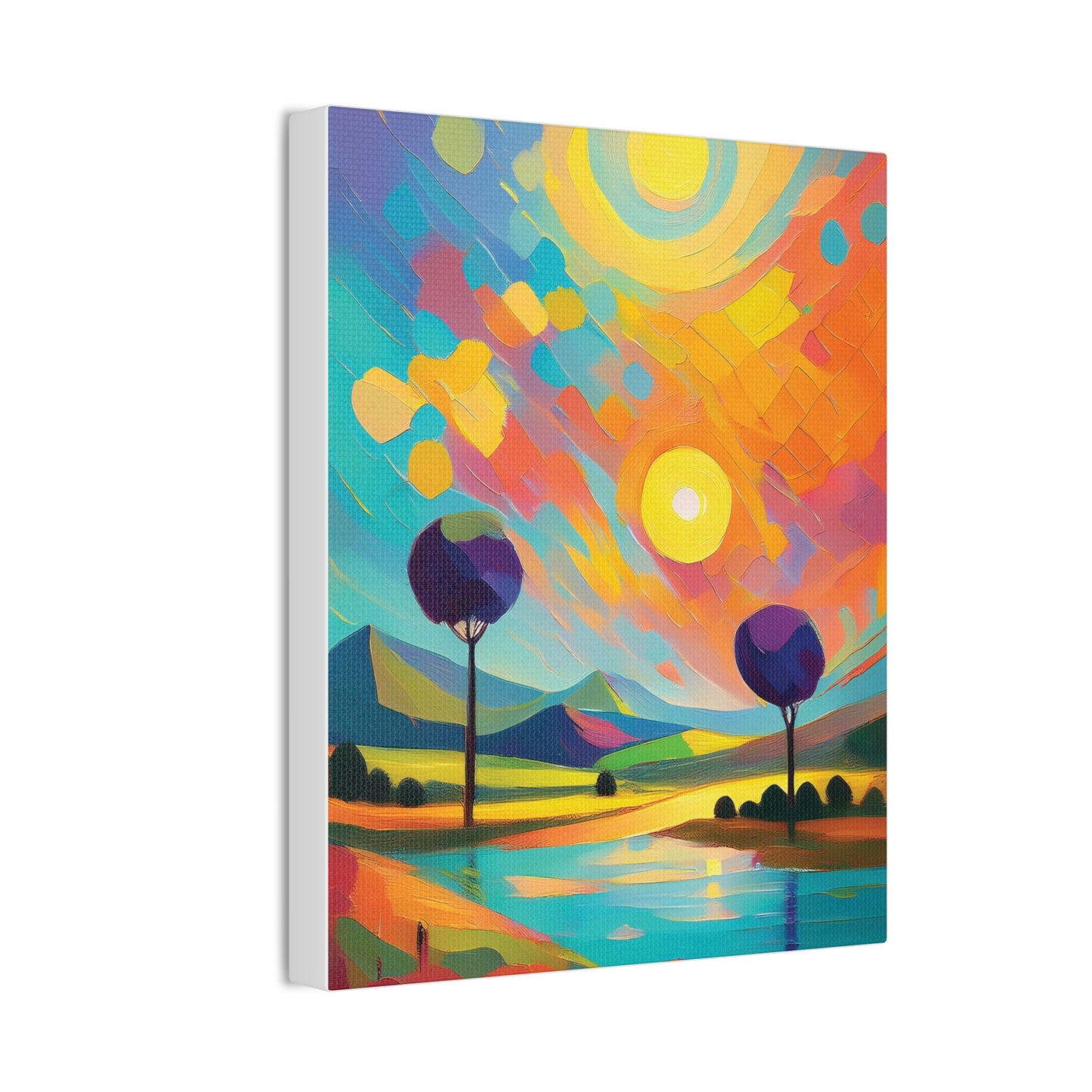 Vibrant Canvas Art Print, Colorful Wall Decor, Abstract Landscape Artwork, Home Decor, Gift for Art Lovers