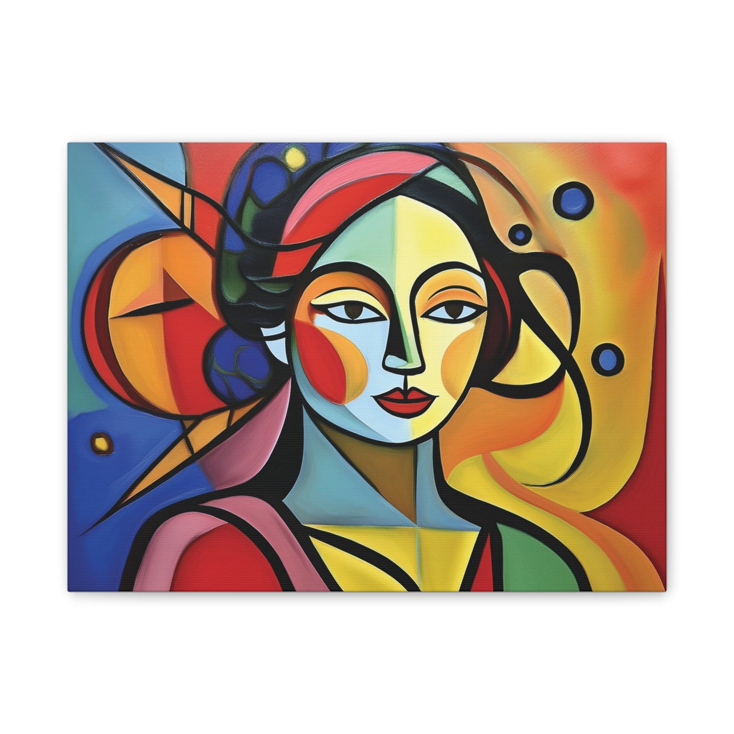 Bold Portrait, Vibrant Abstract Art Canvas Print, Colorful Wall Decor, Unique Gift, Home Aesthetic, Modern Art, Artistic Wall Hanging