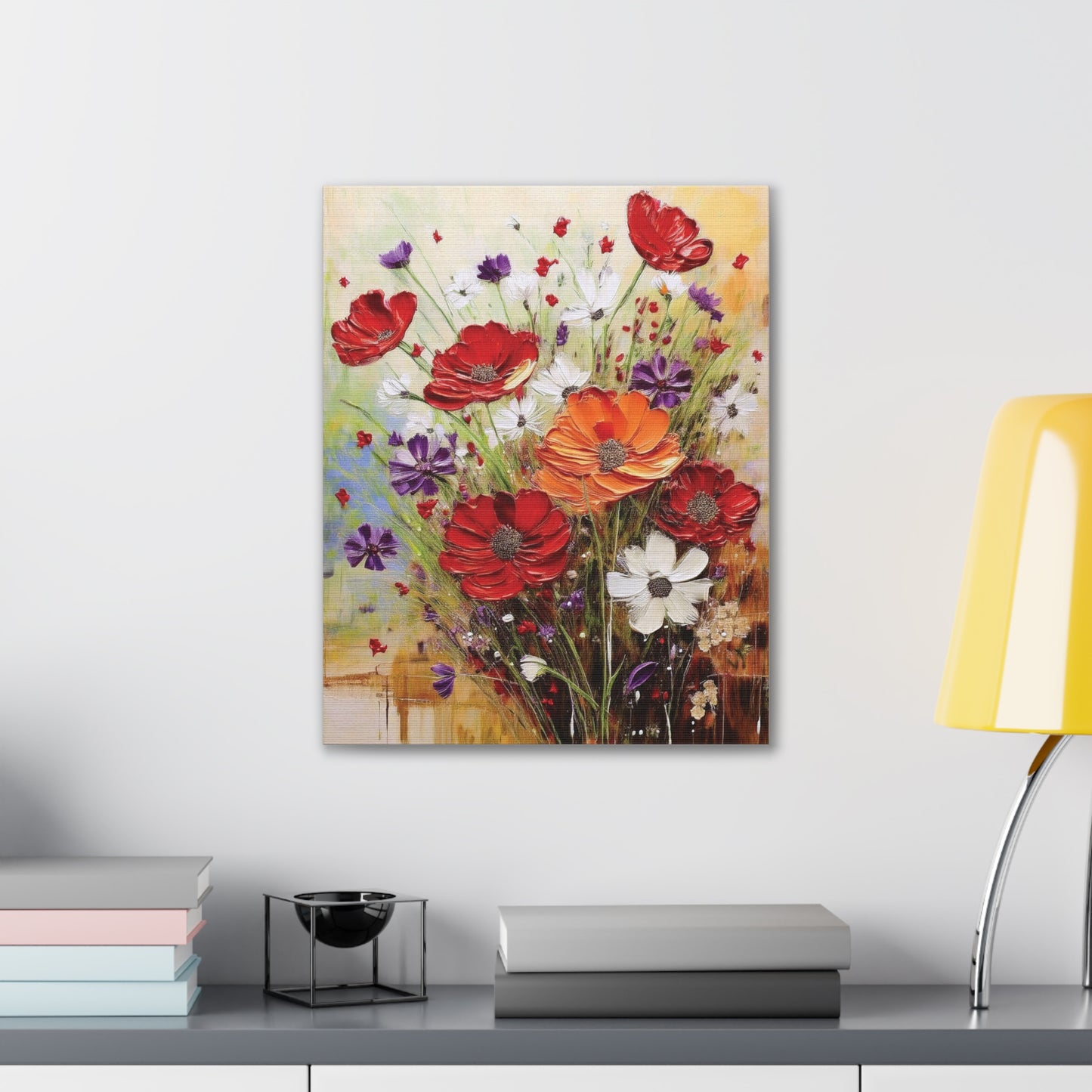 Floral Canvas Art Print, Colorful Flower Wall Decor, Home Decor, Gift for Her, Botanical Wall Art, Mothers Day Decoration