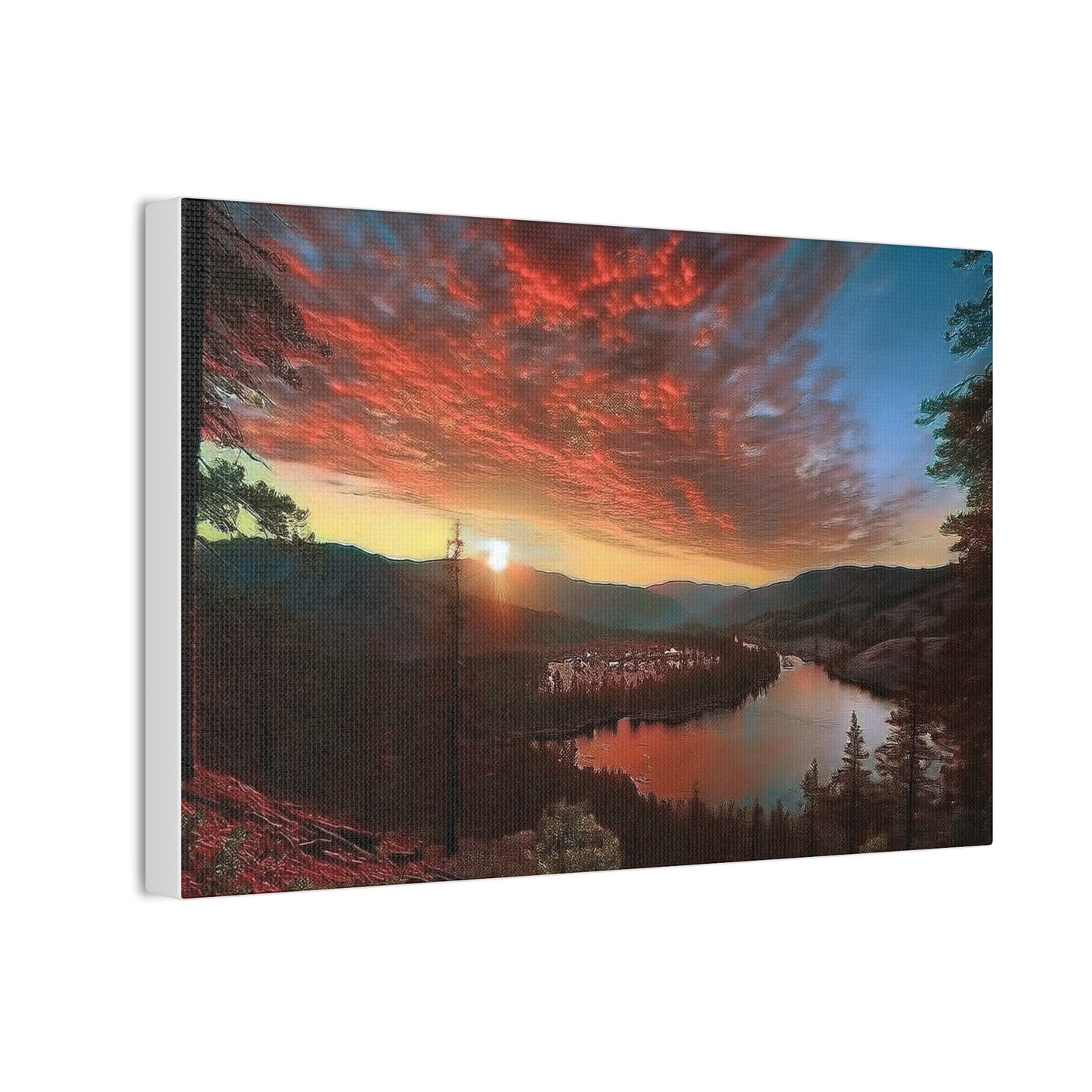 Scenic Canvas Wall Art, Colorful Landscape Print, Nature Decor, Home Wall Hanging, Sunset Photography