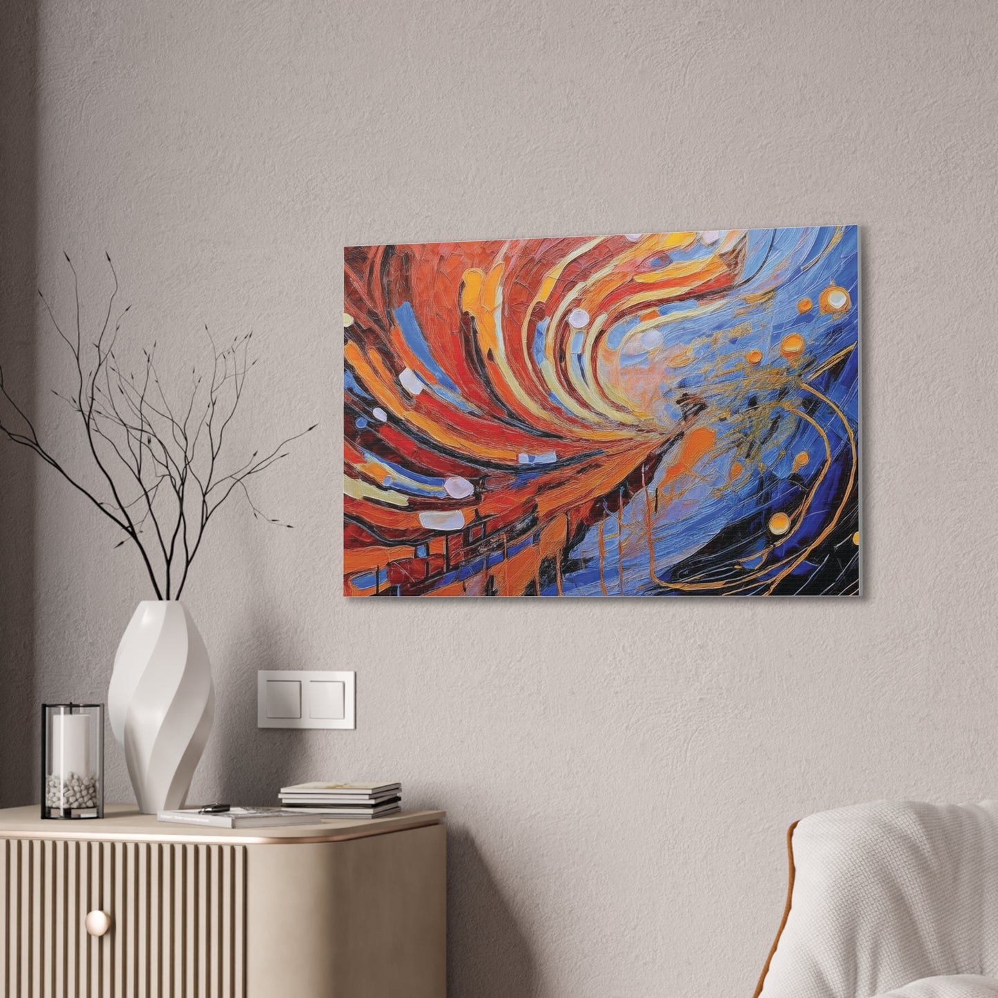 Vibrant Abstract Canvas Art, Colorful Wall Decor for Home or Office, Modern Art Print, Unique Gift for Art Lovers, Colorful Artwork