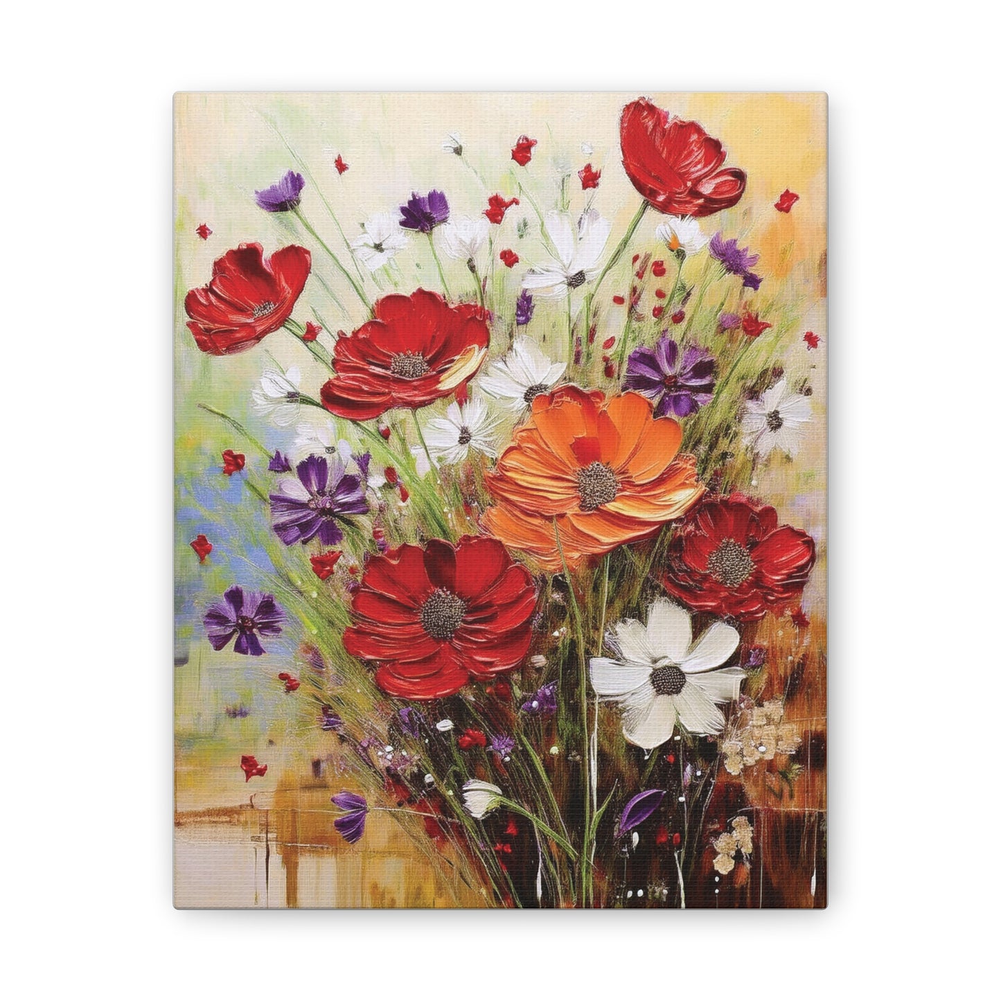 Floral Canvas Art Print, Colorful Flower Wall Decor, Home Decor, Gift for Her, Botanical Wall Art, Mothers Day Decoration