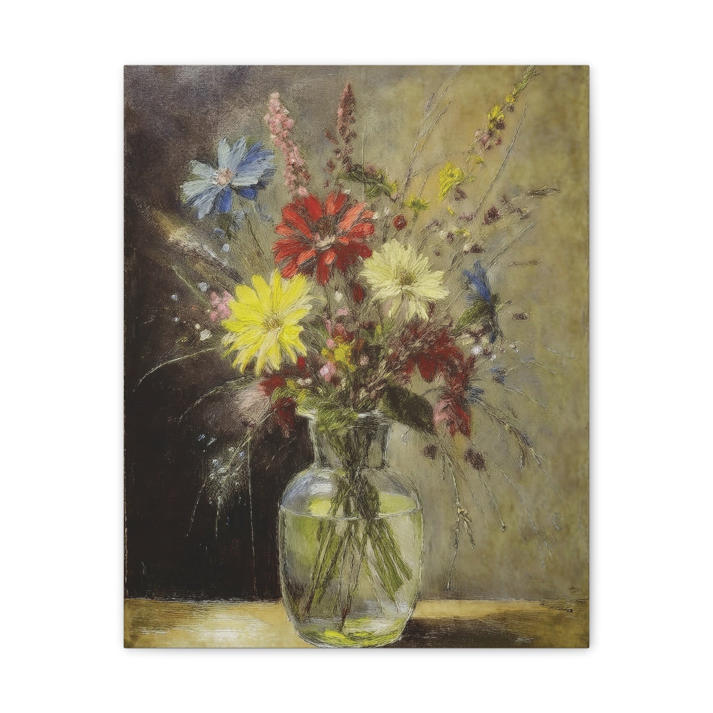 Floral Canvas Art Print, Vibrant Home Decor, Wall Art for Living Room, Colorful Floral Artwork, Gift for Her, Gallery Wrap
